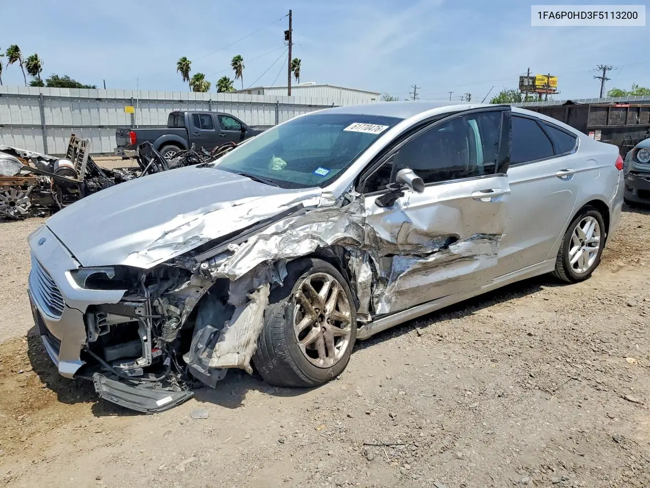 2015 Ford Fusion Se VIN: 1FA6P0HD3F5113200 Lot: 61770476