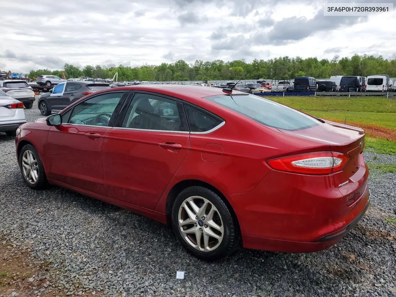 2016 Ford Fusion Se VIN: 3FA6P0H72GR393961 Lot: 53438996