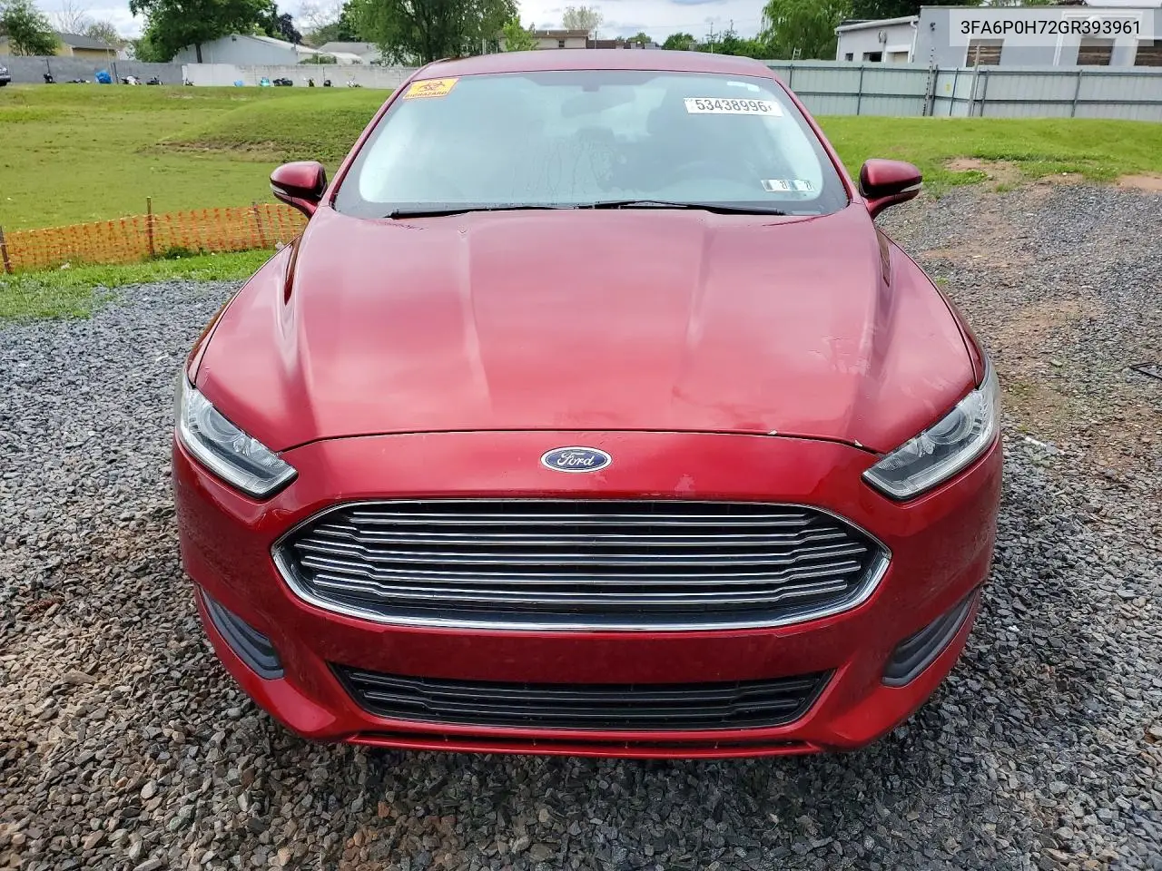 2016 Ford Fusion Se VIN: 3FA6P0H72GR393961 Lot: 53438996