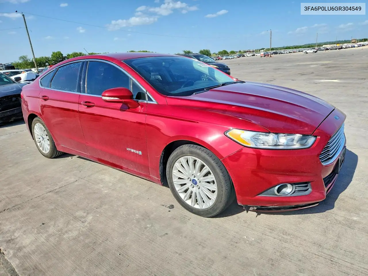 2016 Ford Fusion Se Hybrid VIN: 3FA6P0LU6GR304549 Lot: 59353716
