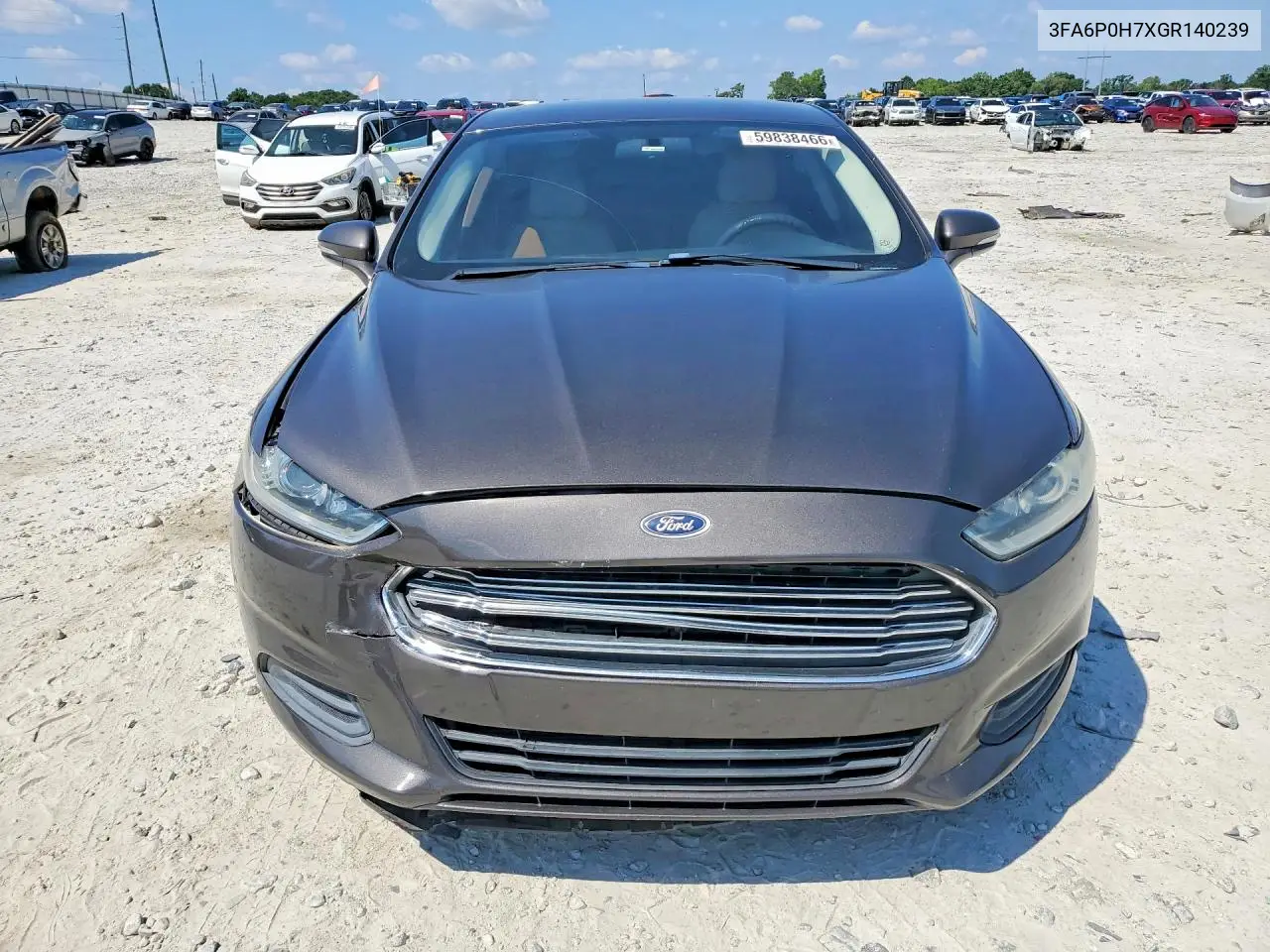 2016 Ford Fusion Se VIN: 3FA6P0H7XGR140239 Lot: 59838466