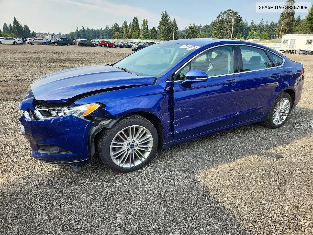 2016 Ford Fusion Se VIN: 3FA6P0T97GR367008 Lot: 61048316