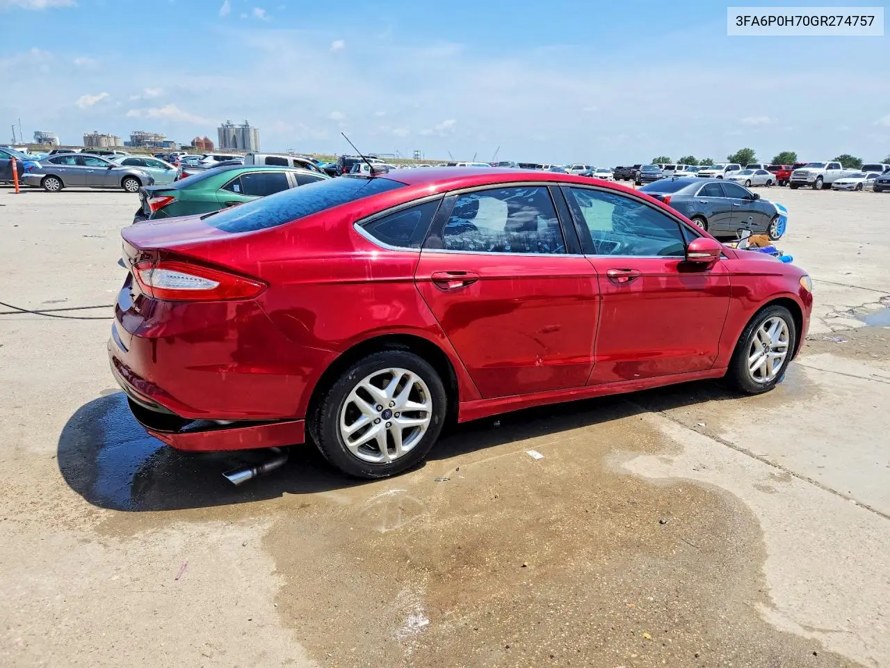 2016 Ford Fusion Se VIN: 3FA6P0H70GR274757 Lot: 61238246