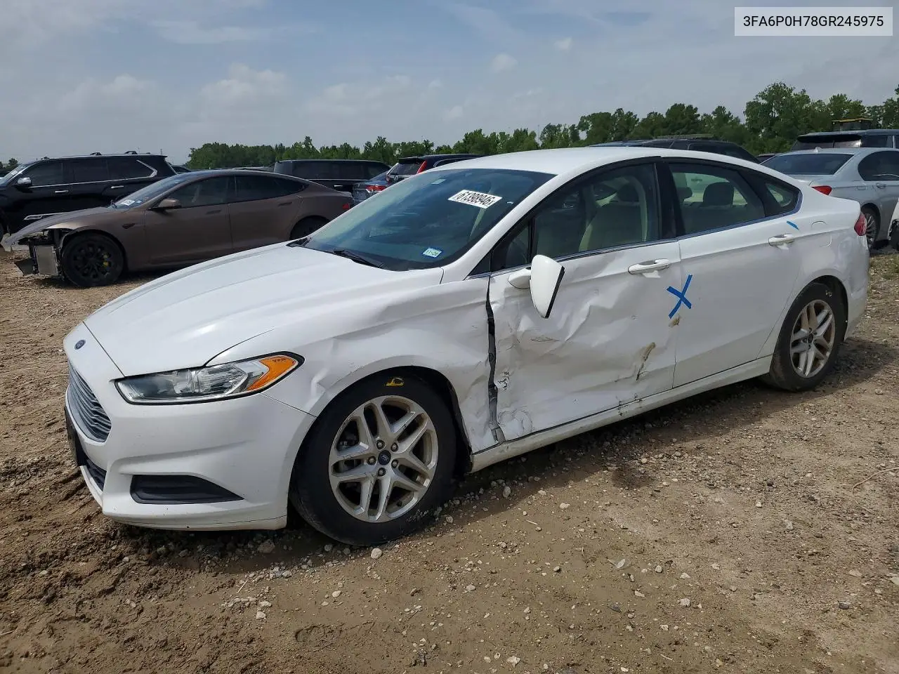 2016 Ford Fusion Se VIN: 3FA6P0H78GR245975 Lot: 61398946