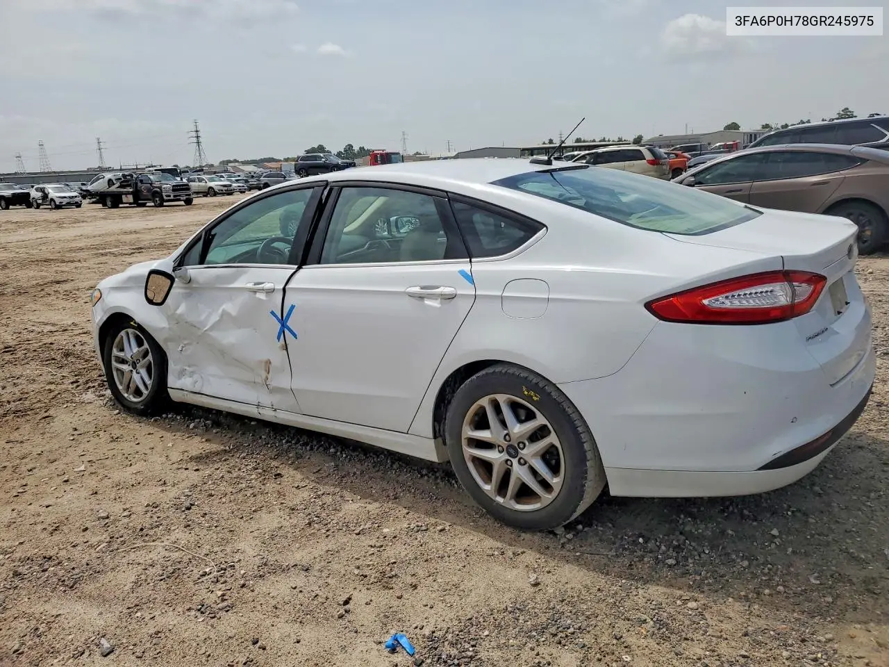 2016 Ford Fusion Se VIN: 3FA6P0H78GR245975 Lot: 61398946