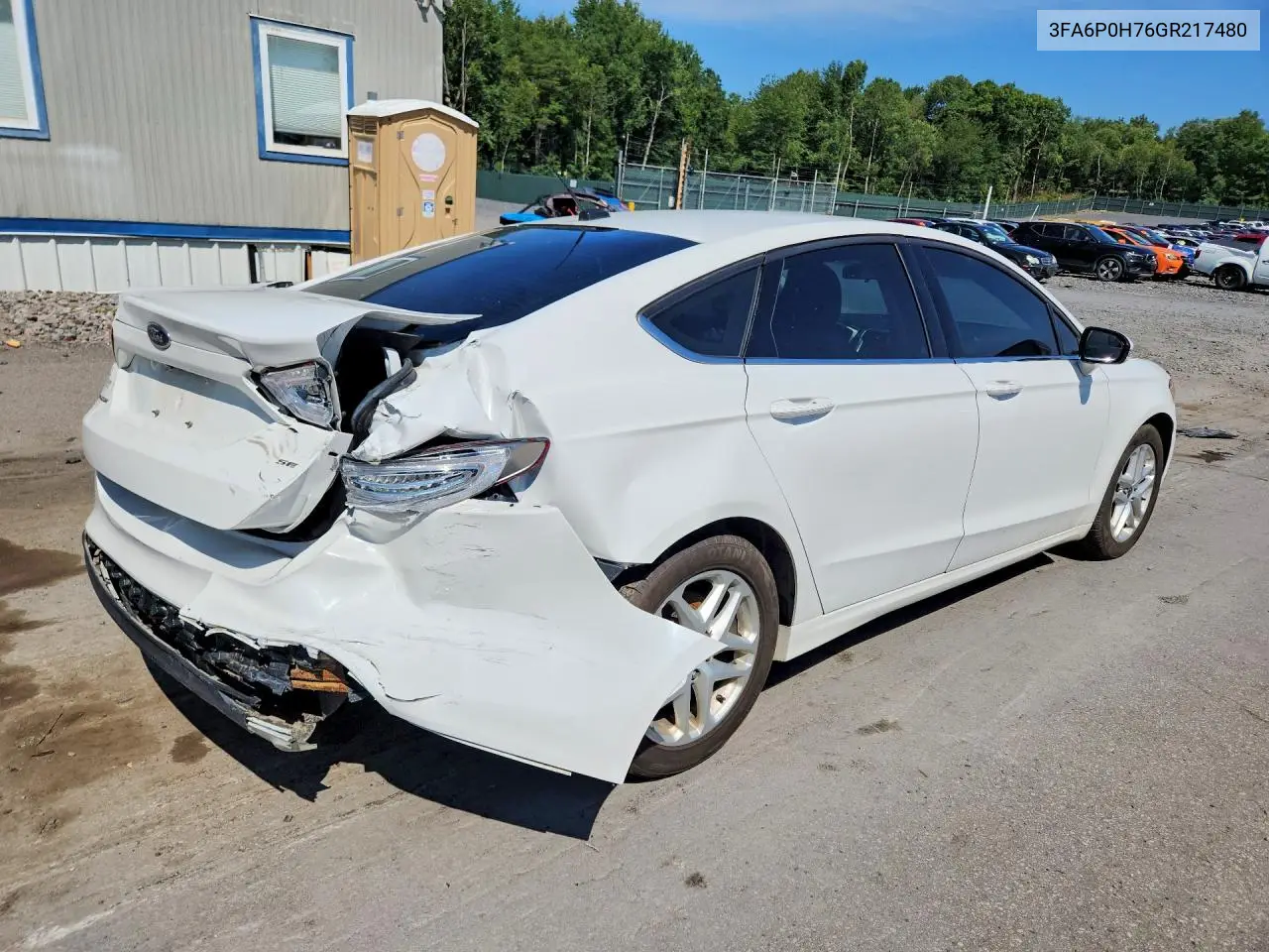 2016 Ford Fusion Se VIN: 3FA6P0H76GR217480 Lot: 61763266