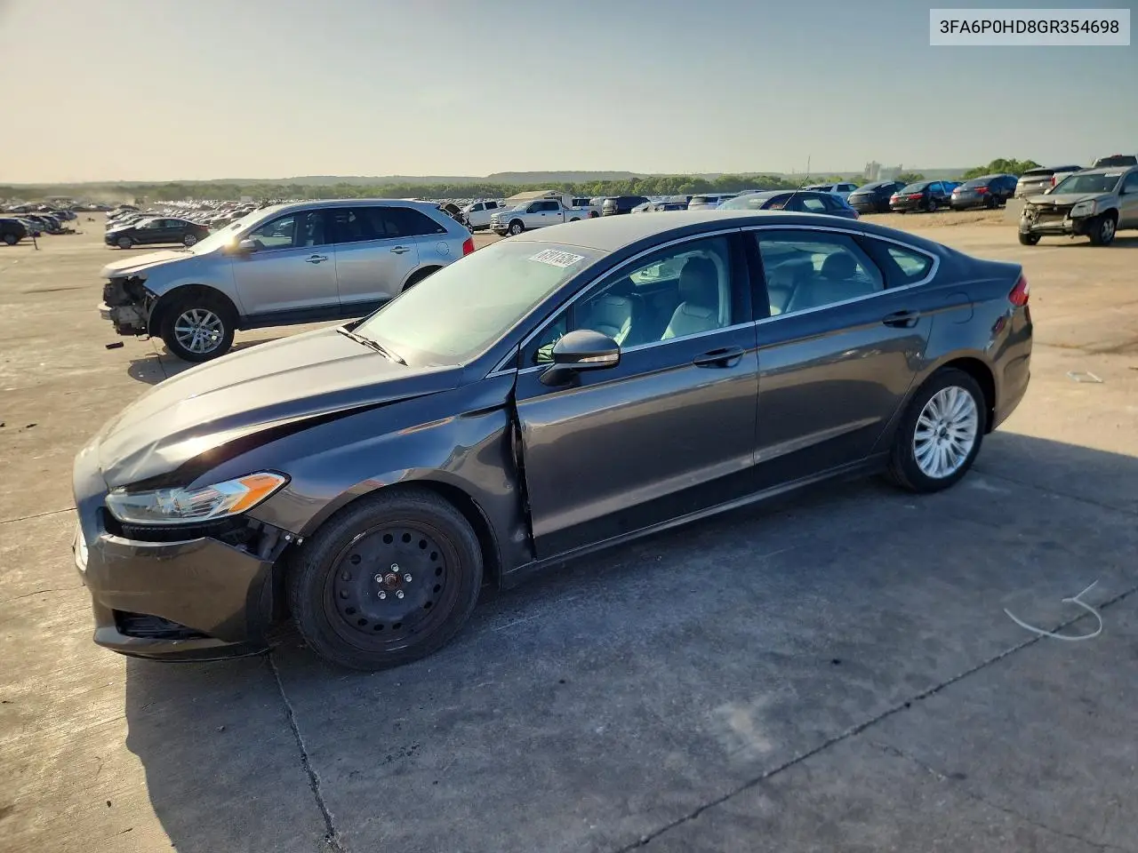 2016 Ford Fusion Se VIN: 3FA6P0HD8GR354698 Lot: 61911526