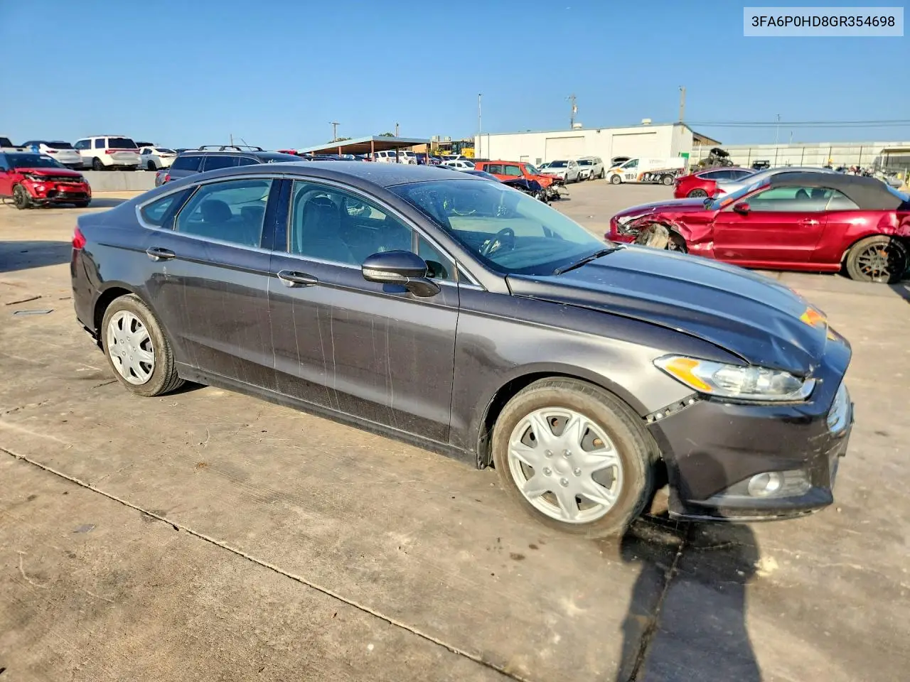 2016 Ford Fusion Se VIN: 3FA6P0HD8GR354698 Lot: 61911526