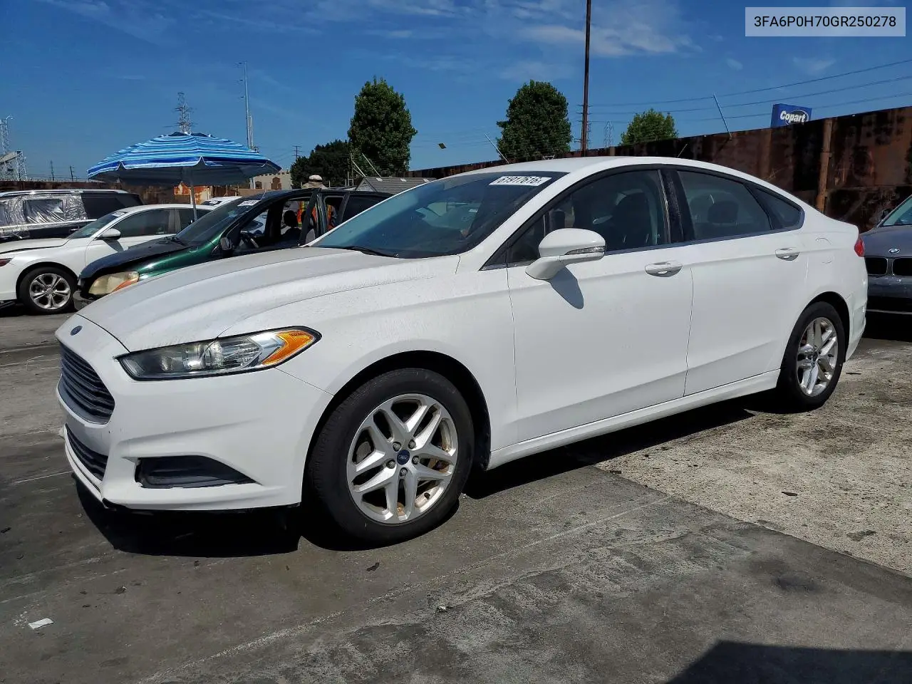 2016 Ford Fusion Se VIN: 3FA6P0H70GR250278 Lot: 61917616