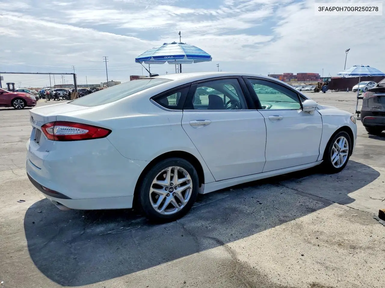 2016 Ford Fusion Se VIN: 3FA6P0H70GR250278 Lot: 61917616