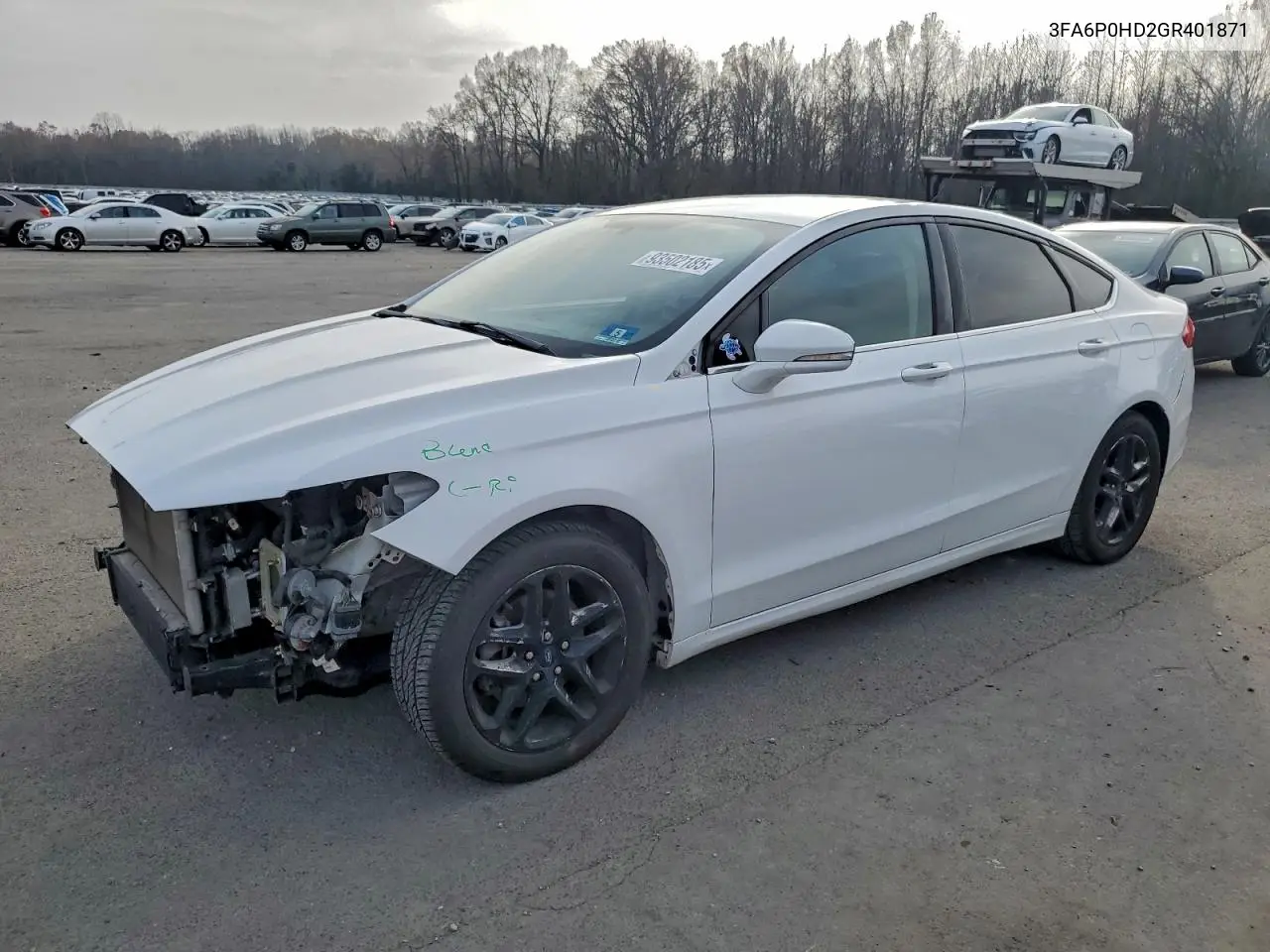 3FA6P0HD2GR401871 2016 Ford Fusion Se