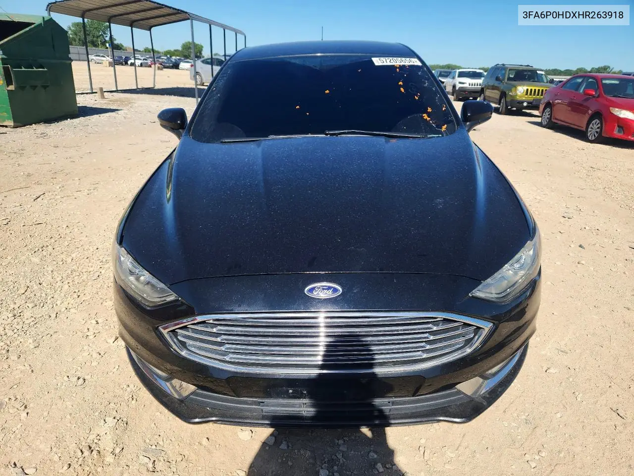 2017 Ford Fusion Se VIN: 3FA6P0HDXHR263918 Lot: 57205656