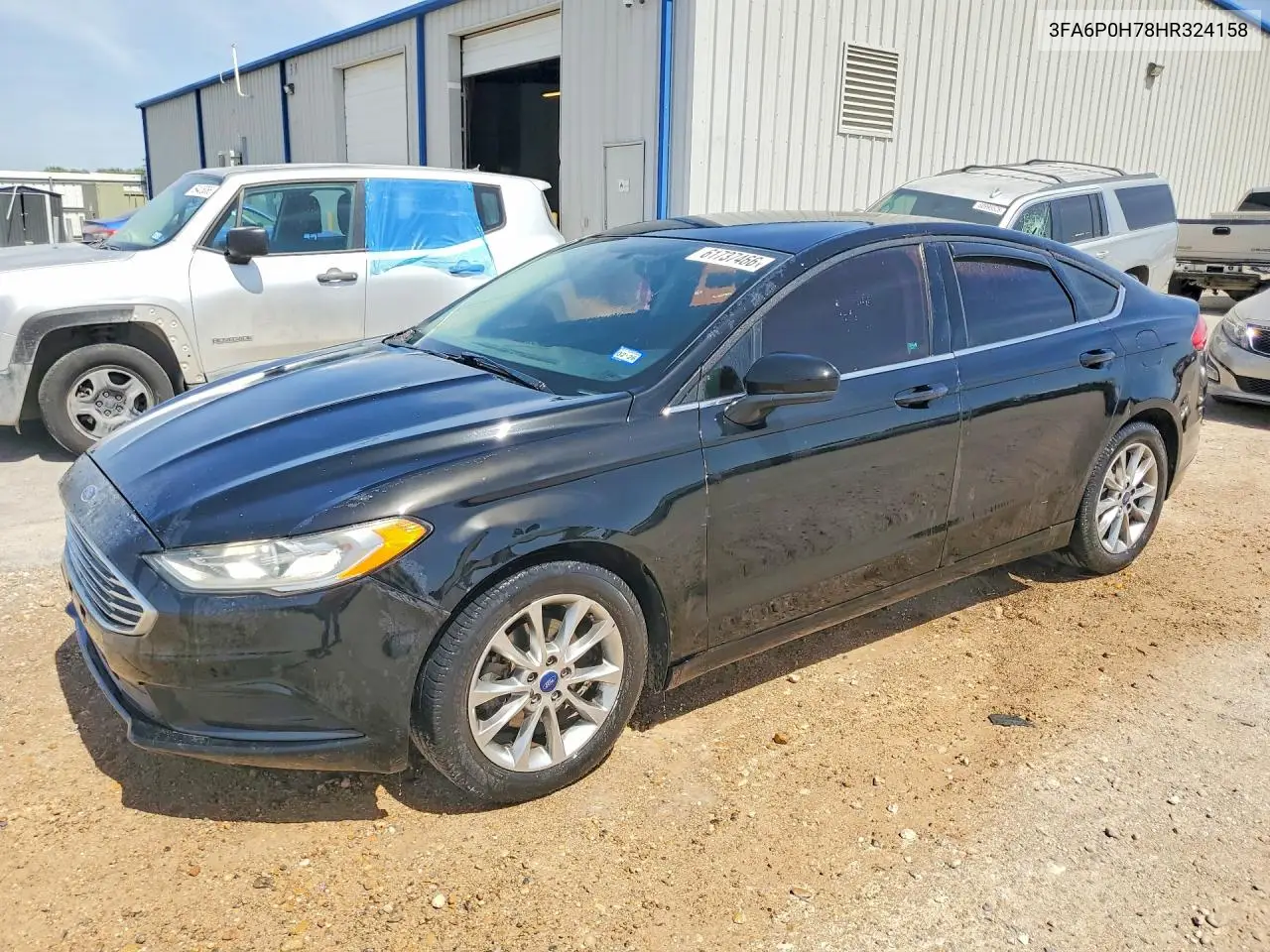 2017 Ford Fusion Se VIN: 3FA6P0H78HR324158 Lot: 61737466