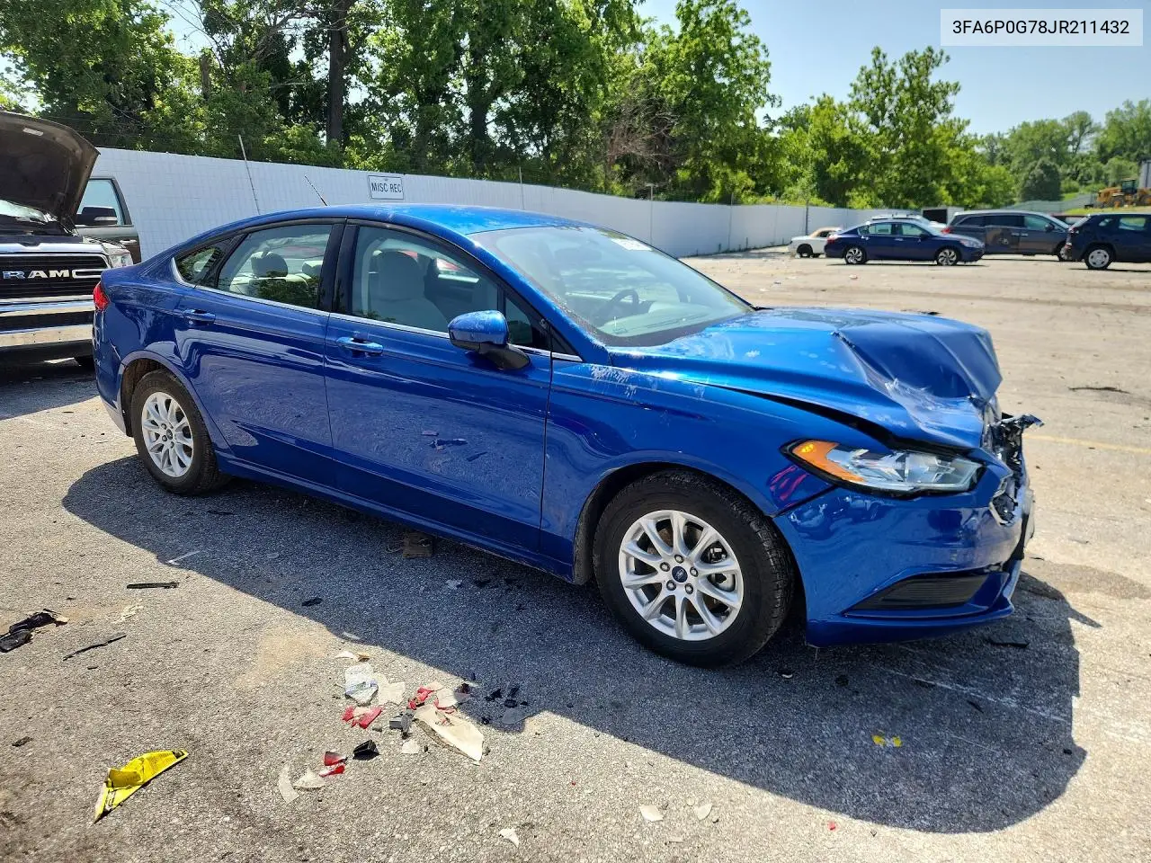 2018 Ford Fusion S VIN: 3FA6P0G78JR211432 Lot: 58579646