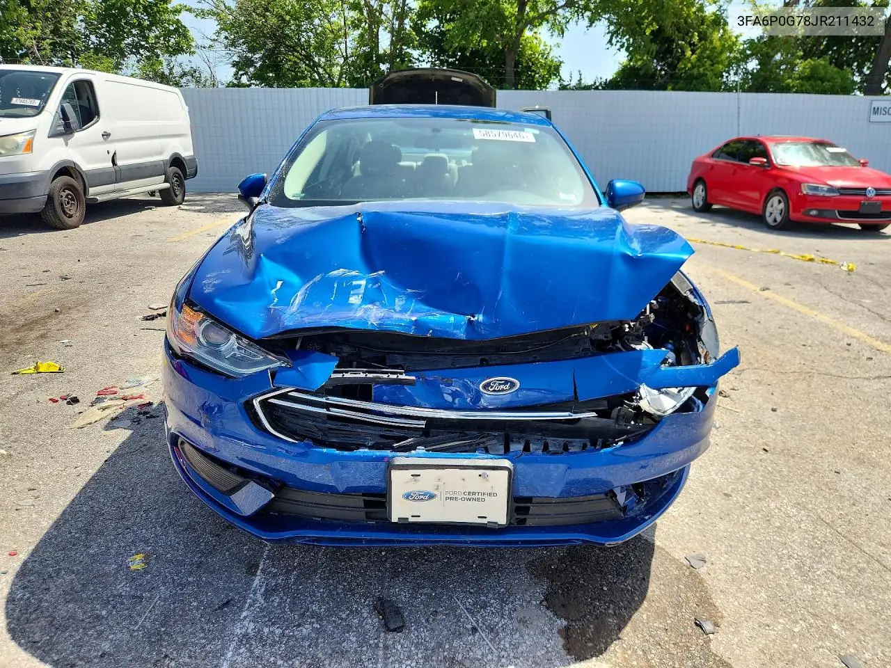 2018 Ford Fusion S VIN: 3FA6P0G78JR211432 Lot: 58579646