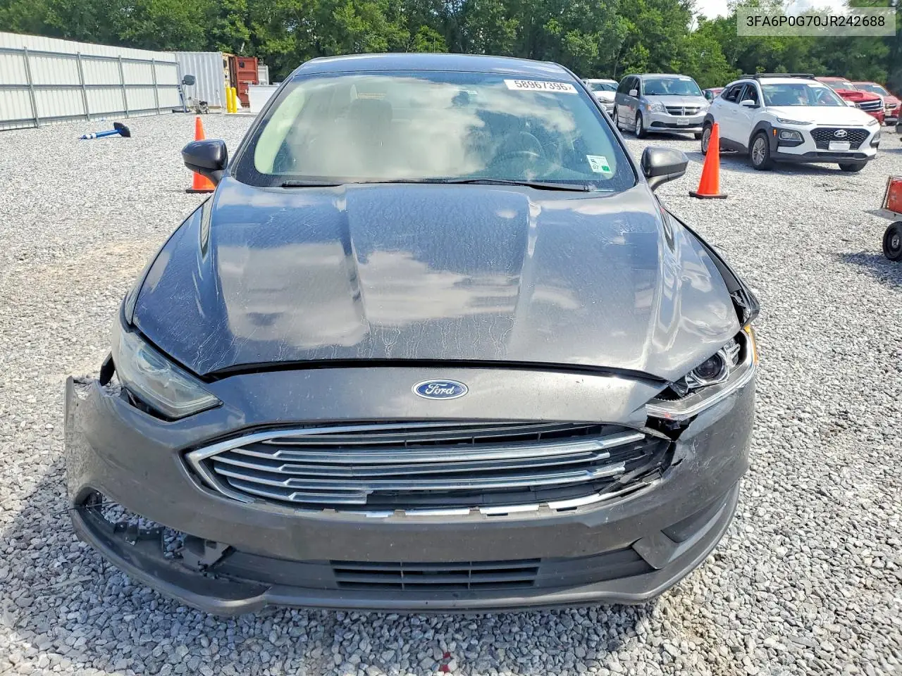 2018 Ford Fusion S VIN: 3FA6P0G70JR242688 Lot: 58967396