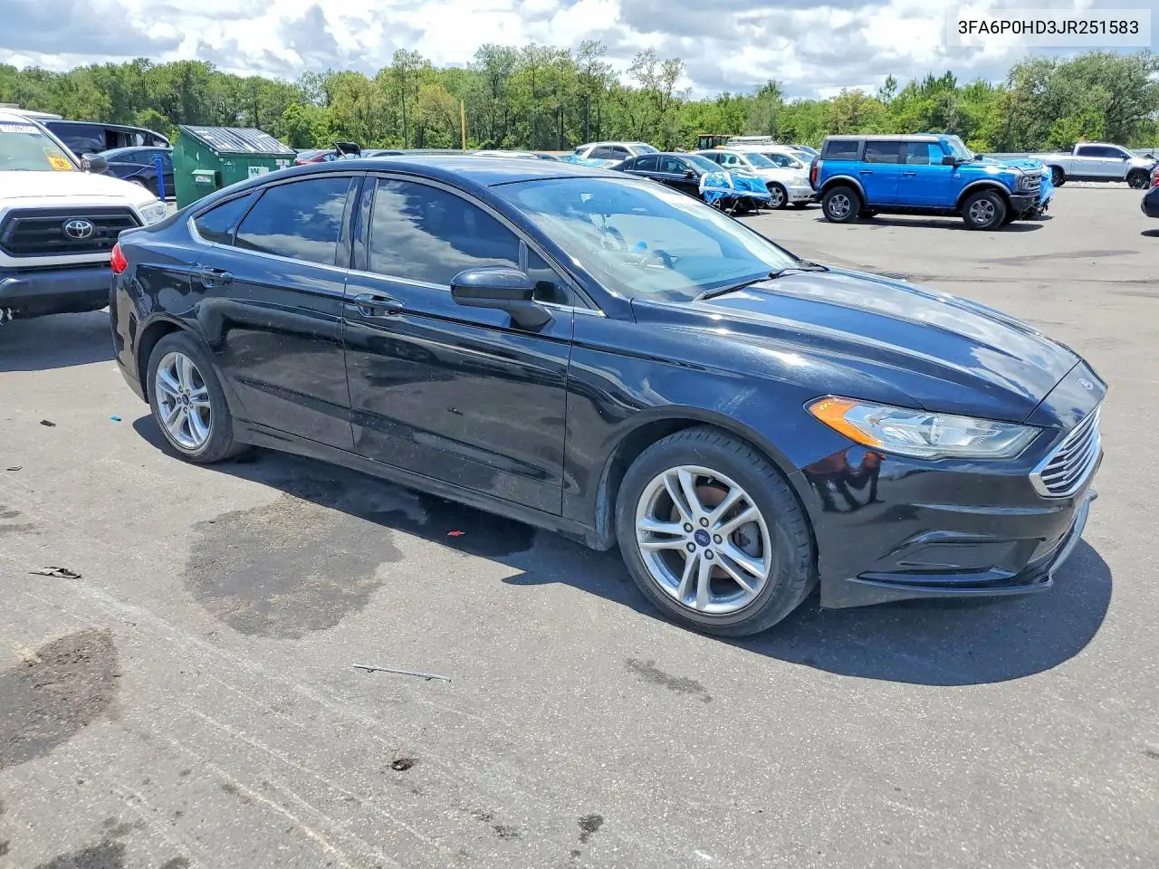 2018 Ford Fusion Se VIN: 3FA6P0HD3JR251583 Lot: 59999376