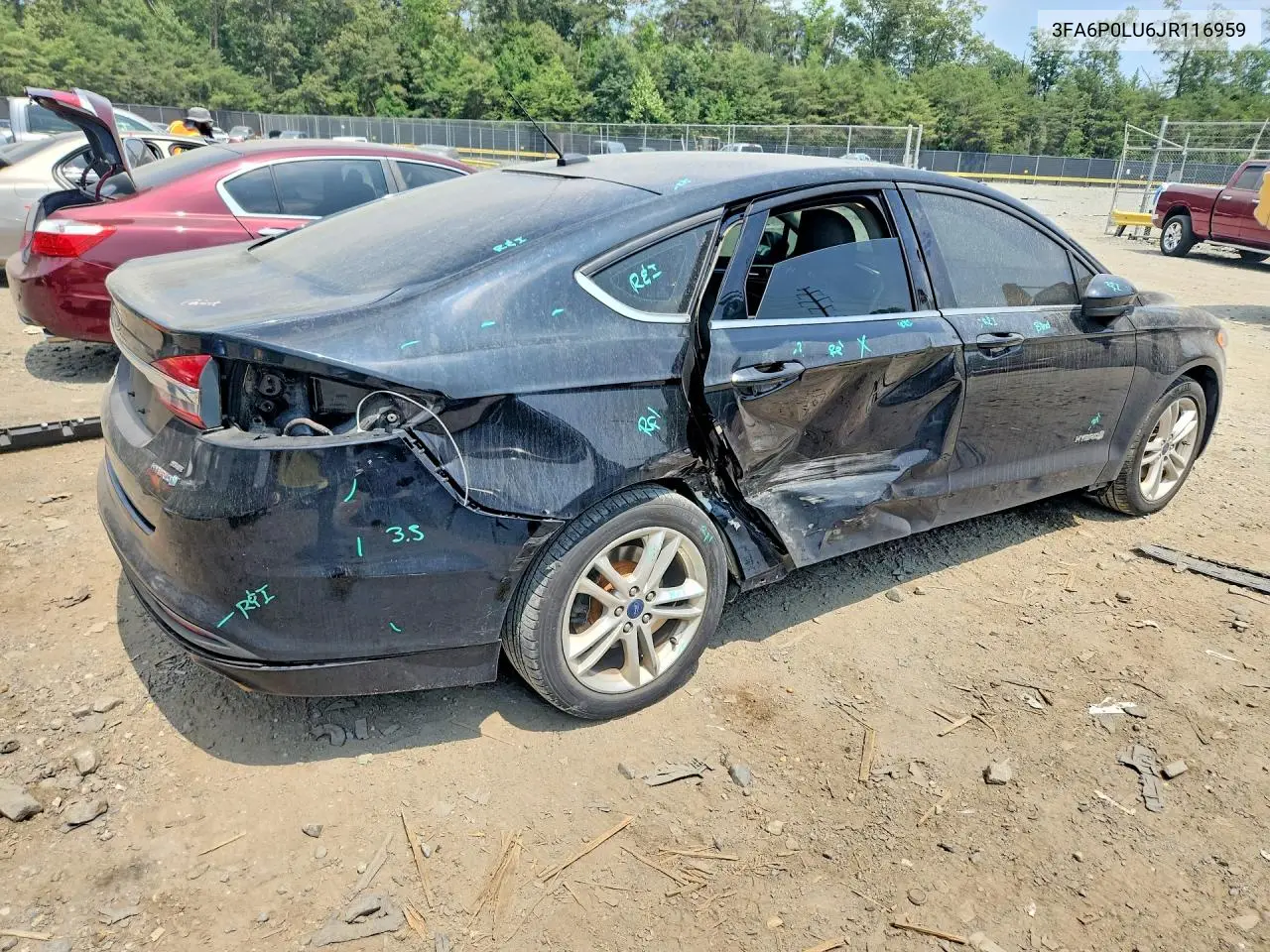 2018 Ford Fusion Se Hybrid VIN: 3FA6P0LU6JR116959 Lot: 61233886