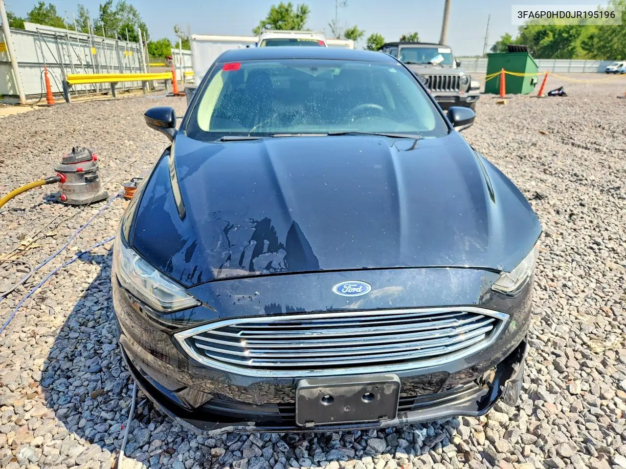 3FA6P0HD0JR195196 2018 Ford Fusion Se