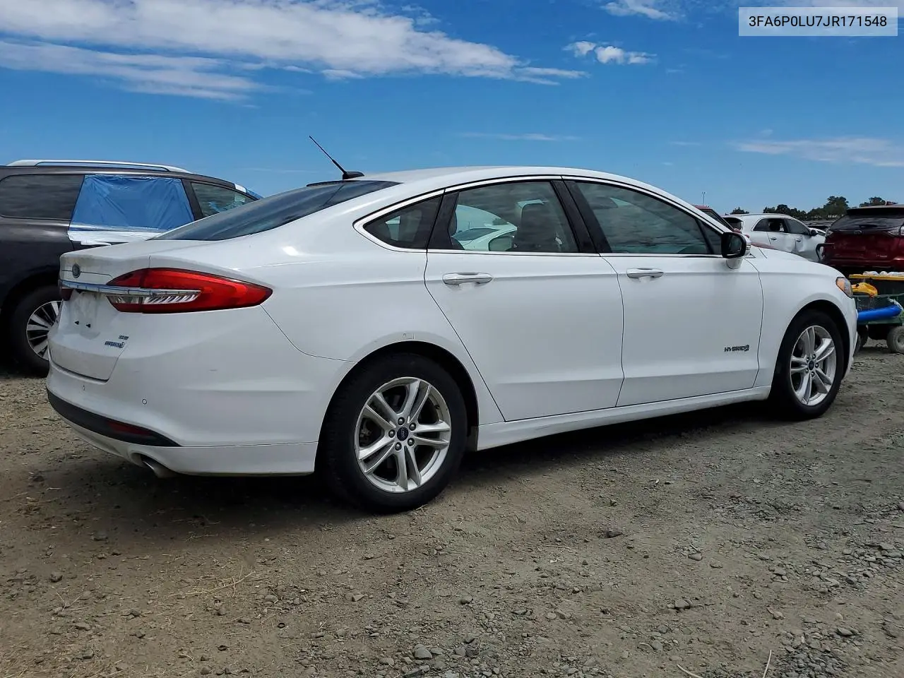 2018 Ford Fusion Se Hybrid VIN: 3FA6P0LU7JR171548 Lot: 61964946