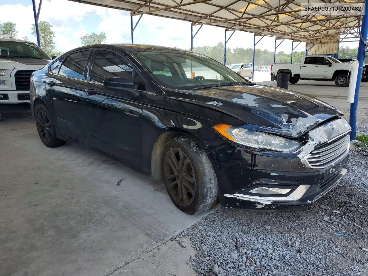 2018 Ford Fusion S VIN: 3FA6P0G71JR200482 Lot: 62035496