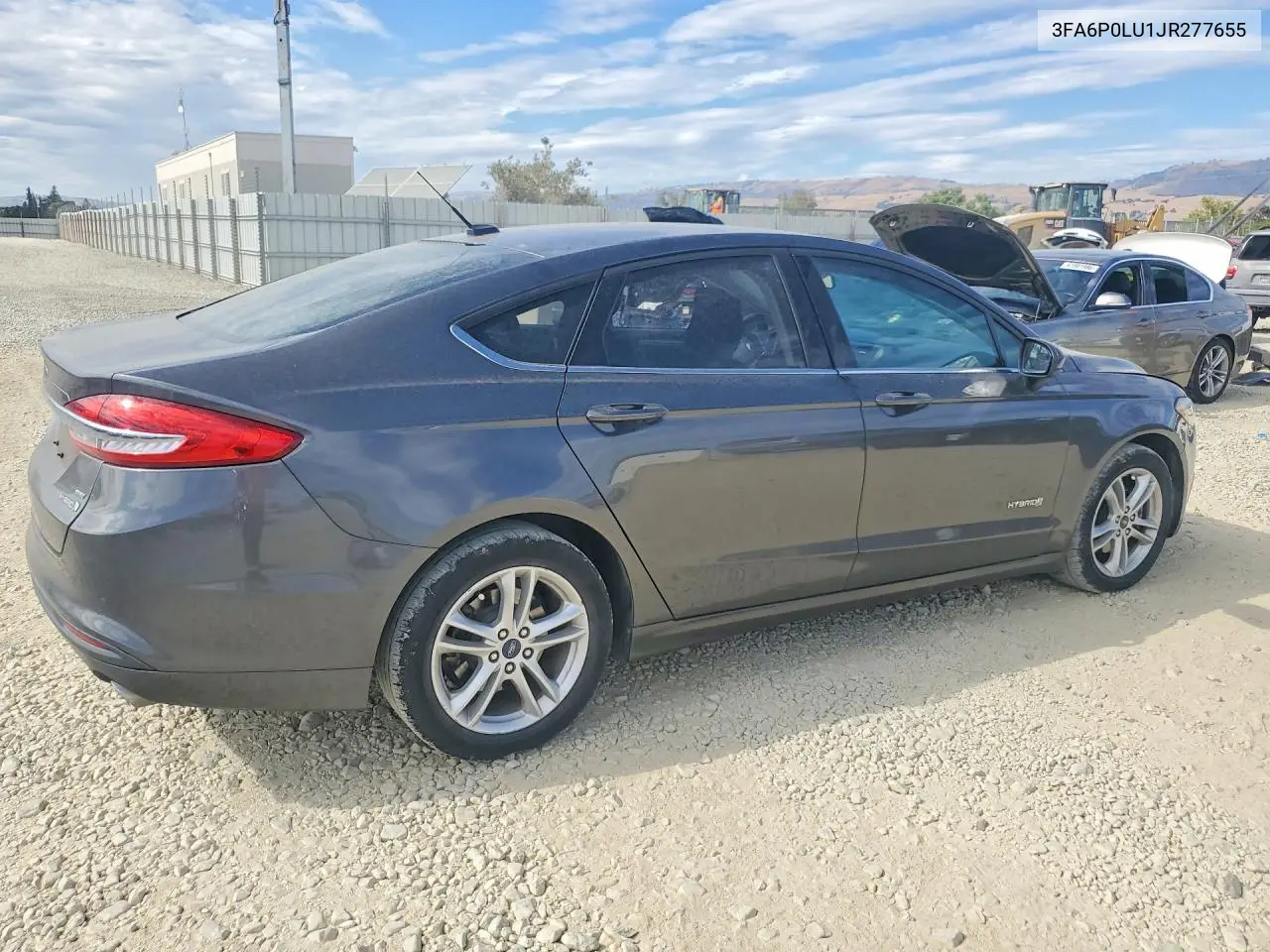 2018 Ford Fusion Se Hybrid VIN: 3FA6P0LU1JR277655 Lot: 62070646