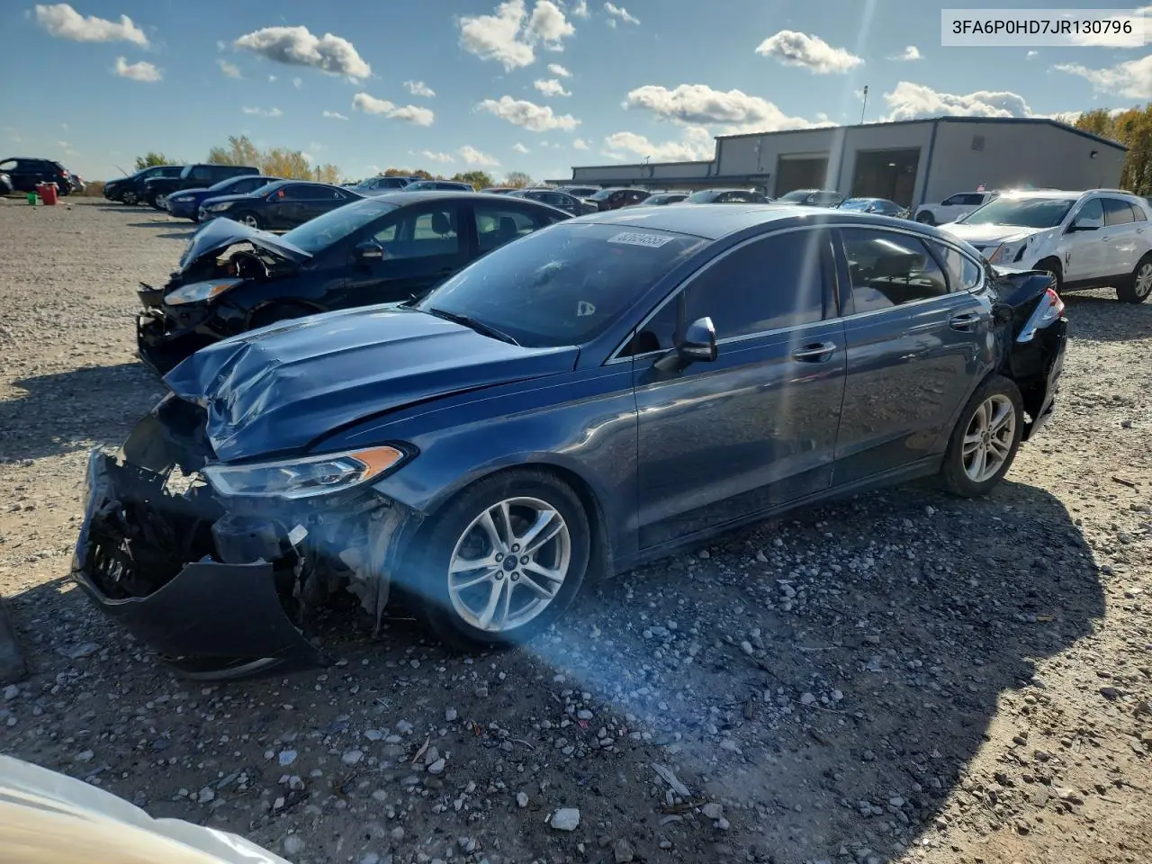 2018 Ford Fusion Se VIN: 3FA6P0HD7JR130796 Lot: 82624555