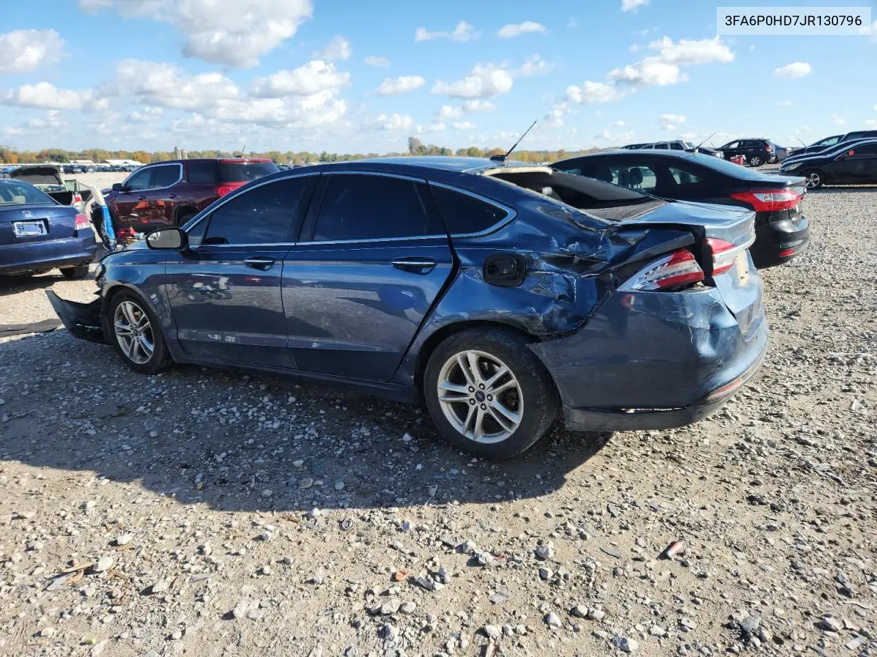 2018 Ford Fusion Se VIN: 3FA6P0HD7JR130796 Lot: 82624555