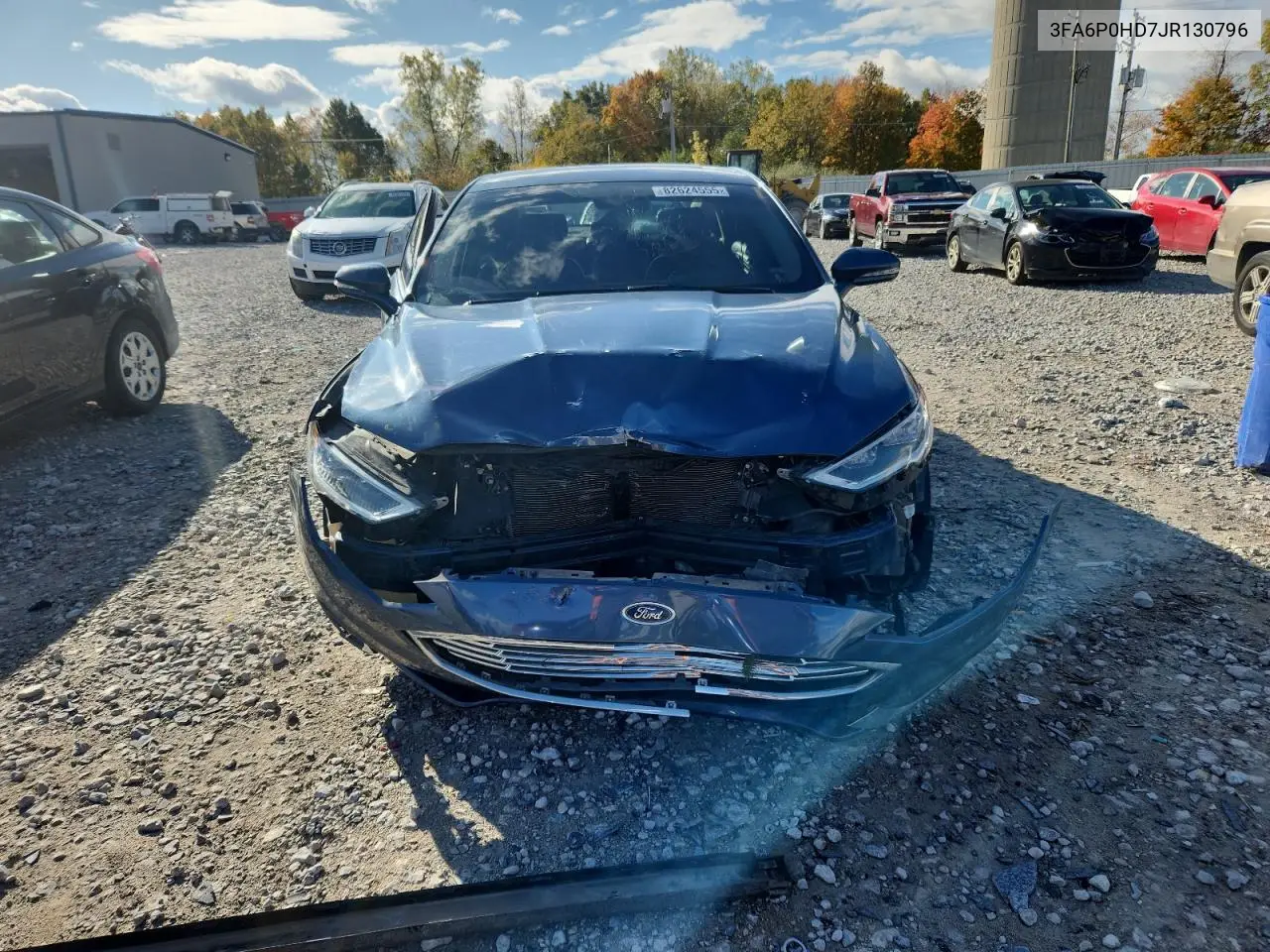 2018 Ford Fusion Se VIN: 3FA6P0HD7JR130796 Lot: 82624555
