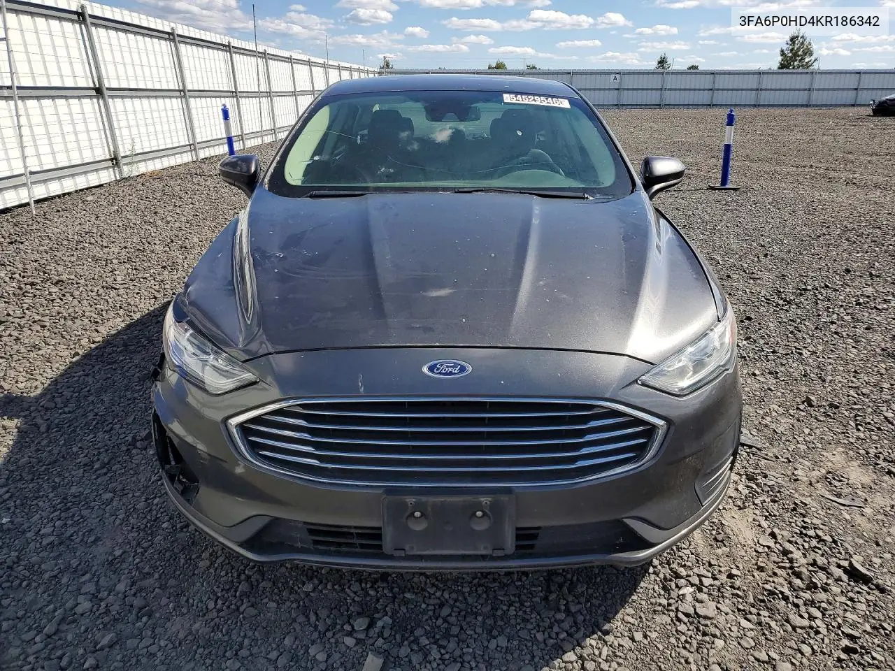 2019 Ford Fusion Se VIN: 3FA6P0HD4KR186342 Lot: 54529546