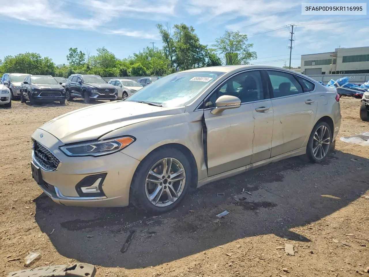 2019 Ford Fusion Titanium VIN: 3FA6P0D95KR116995 Lot: 55860716