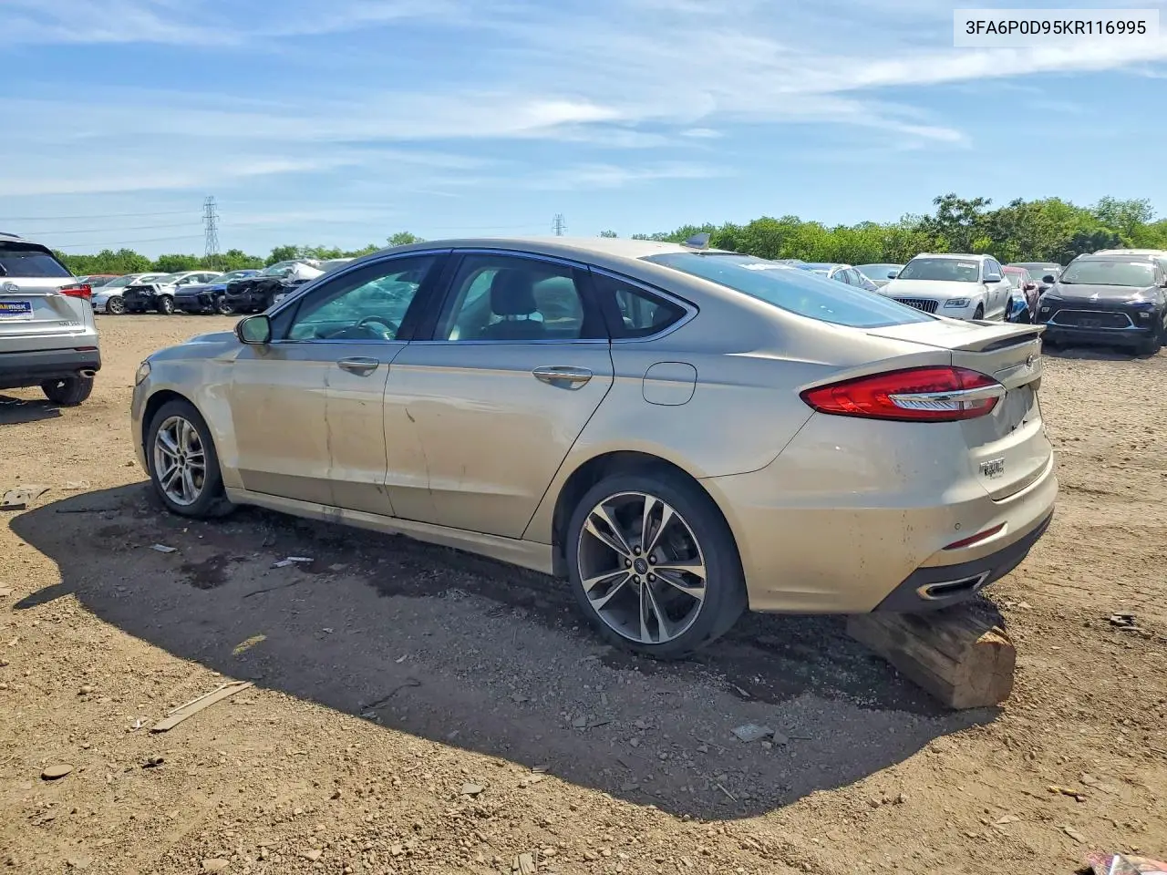 2019 Ford Fusion Titanium VIN: 3FA6P0D95KR116995 Lot: 55860716