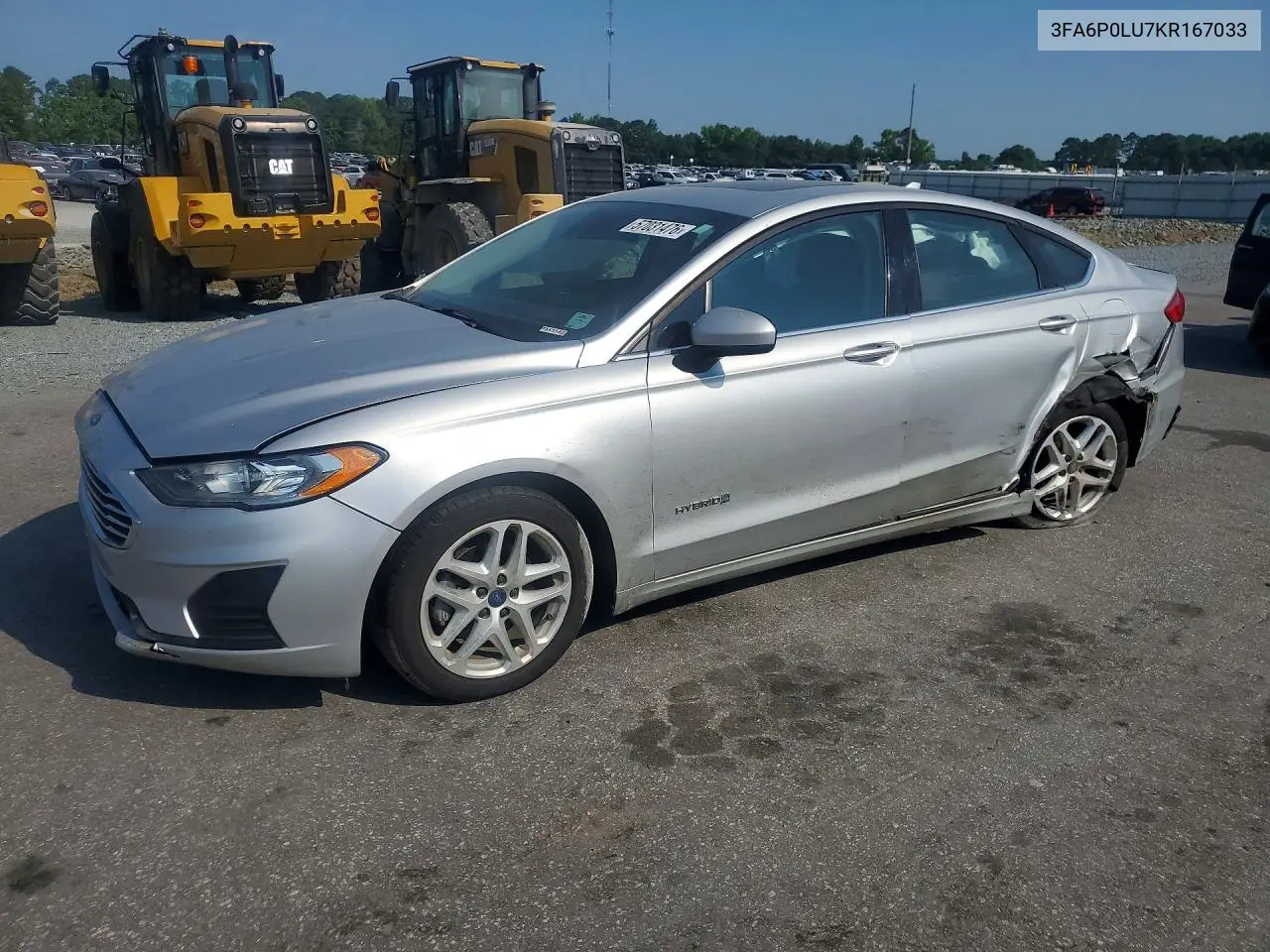 2019 Ford Fusion Se VIN: 3FA6P0LU7KR167033 Lot: 57031476