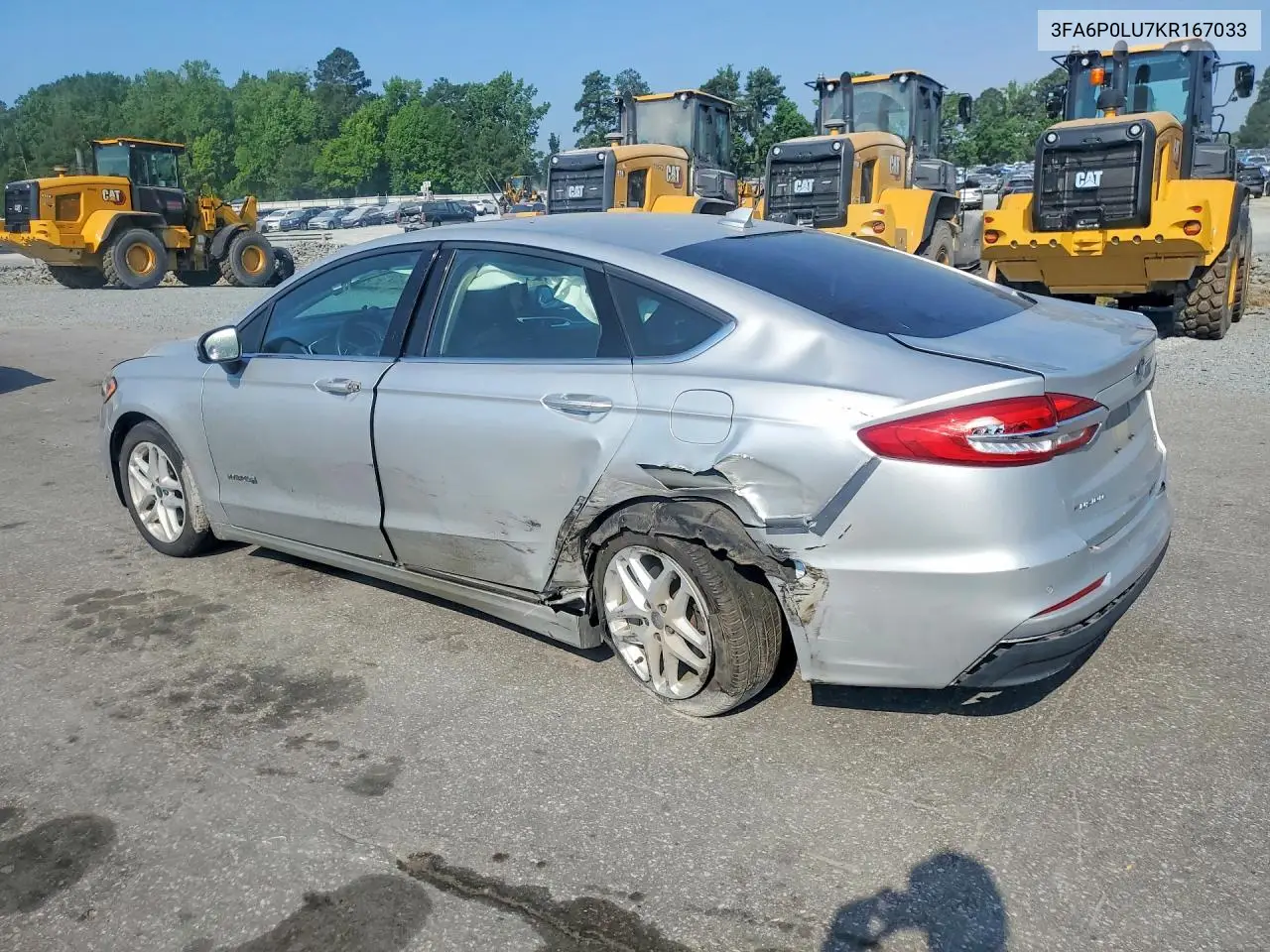 2019 Ford Fusion Se VIN: 3FA6P0LU7KR167033 Lot: 57031476