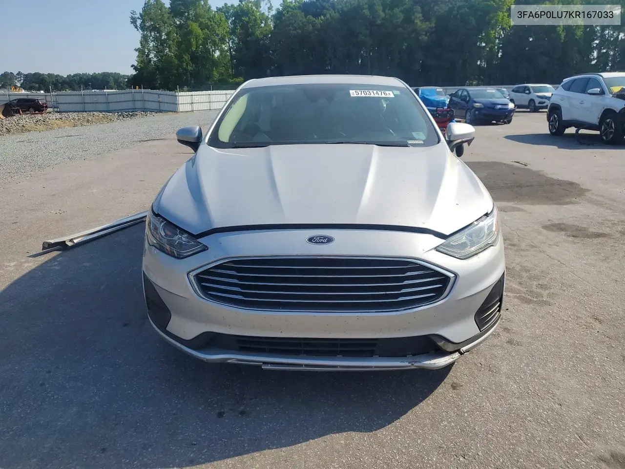 2019 Ford Fusion Se VIN: 3FA6P0LU7KR167033 Lot: 57031476