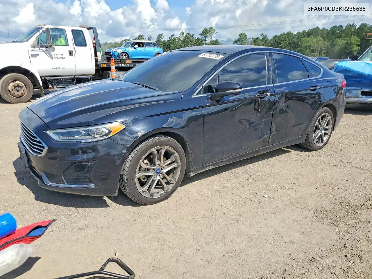 2019 Ford Fusion Sel VIN: 3FA6P0CD3KR236638 Lot: 57213776