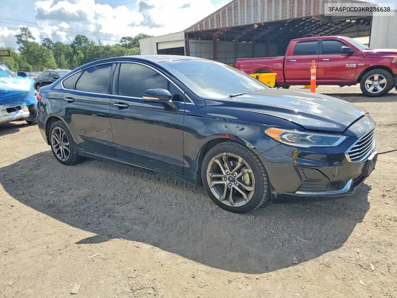 2019 Ford Fusion Sel VIN: 3FA6P0CD3KR236638 Lot: 57213776