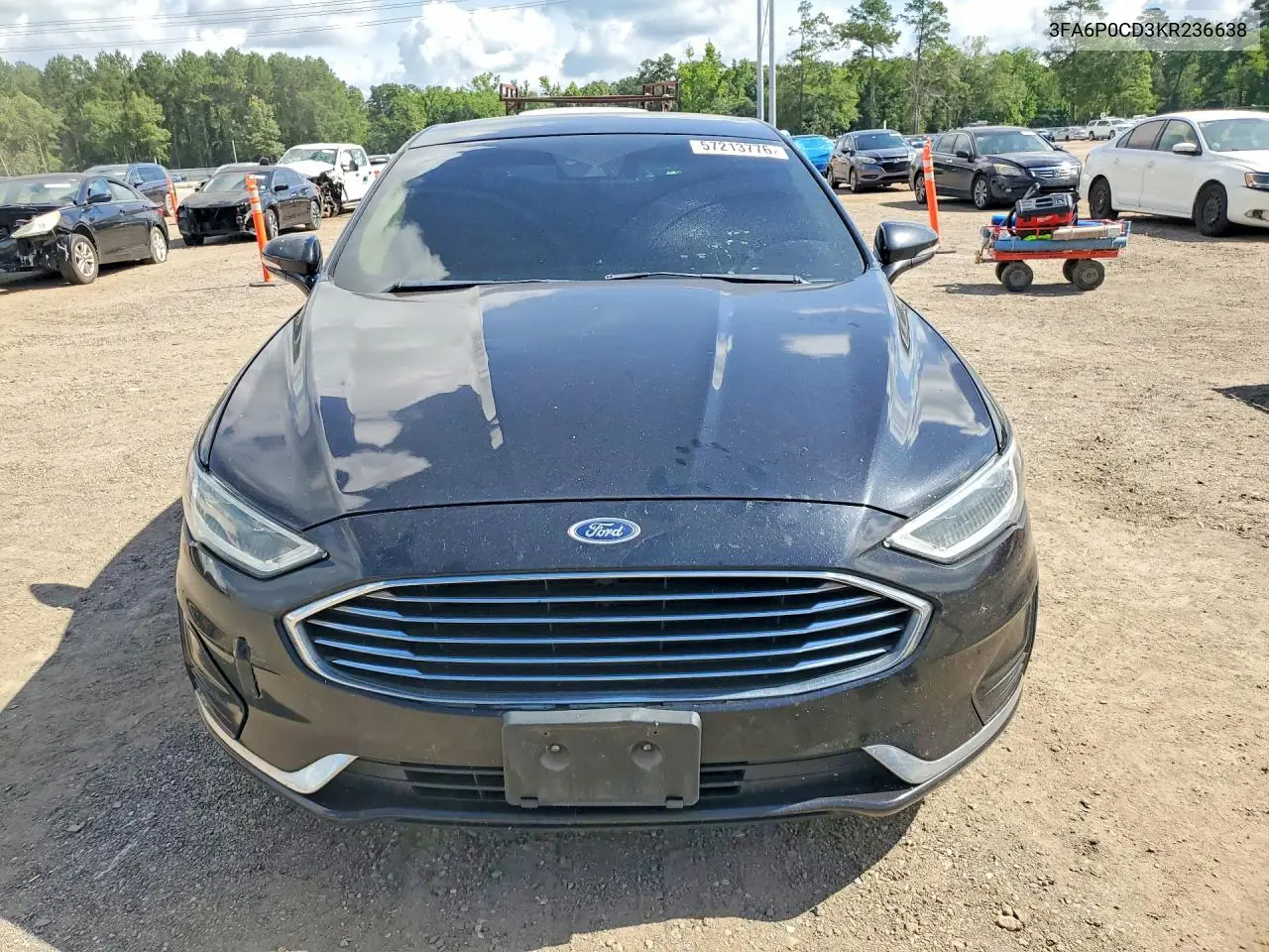 2019 Ford Fusion Sel VIN: 3FA6P0CD3KR236638 Lot: 57213776