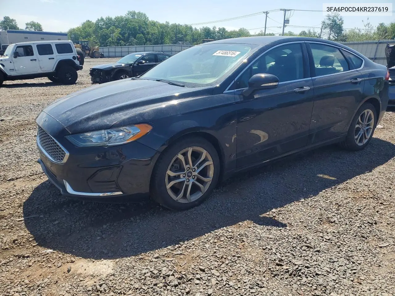 2019 Ford Fusion Sel VIN: 3FA6P0CD4KR237619 Lot: 57486516
