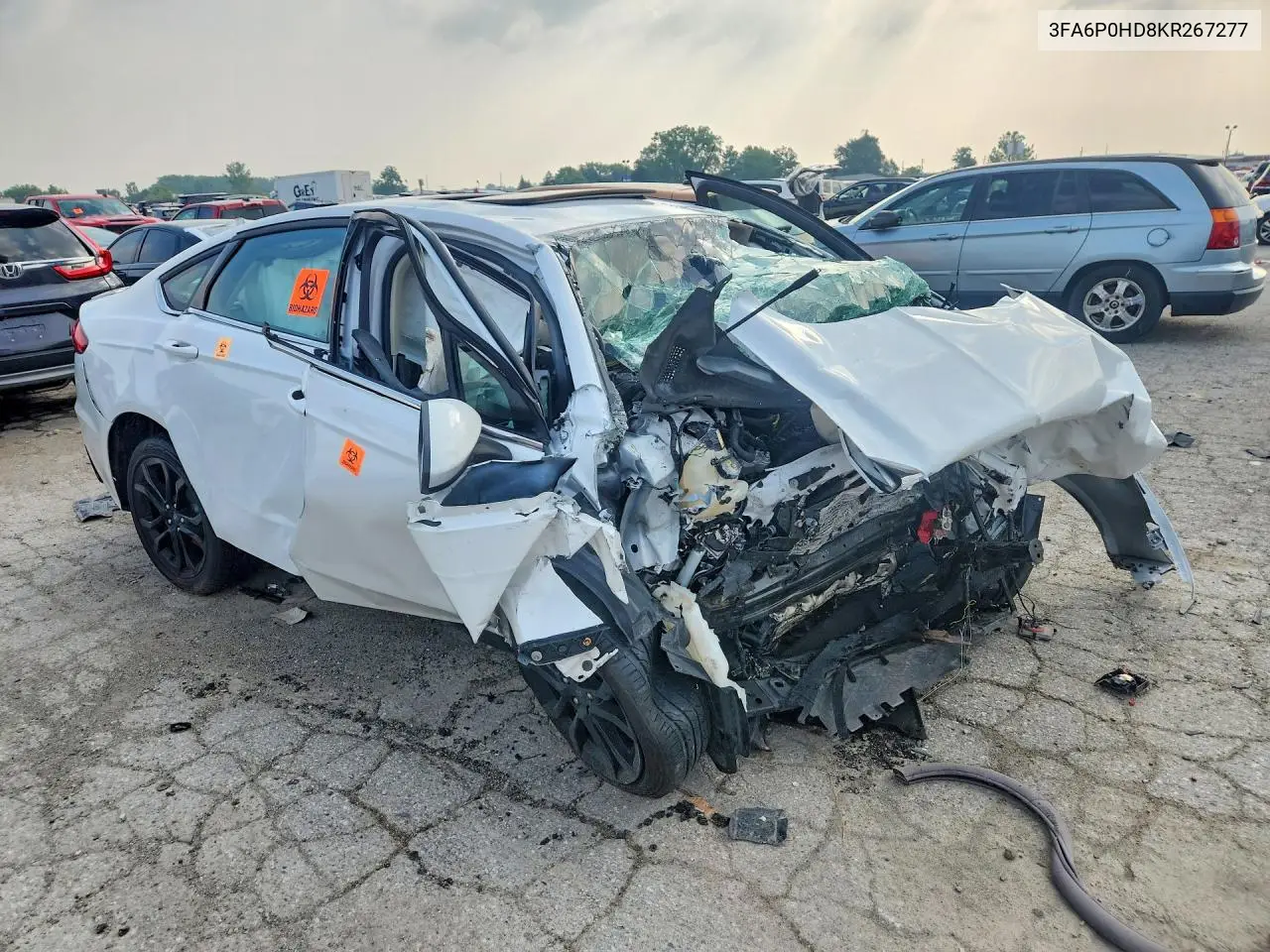 2019 Ford Fusion Se VIN: 3FA6P0HD8KR267277 Lot: 57678396
