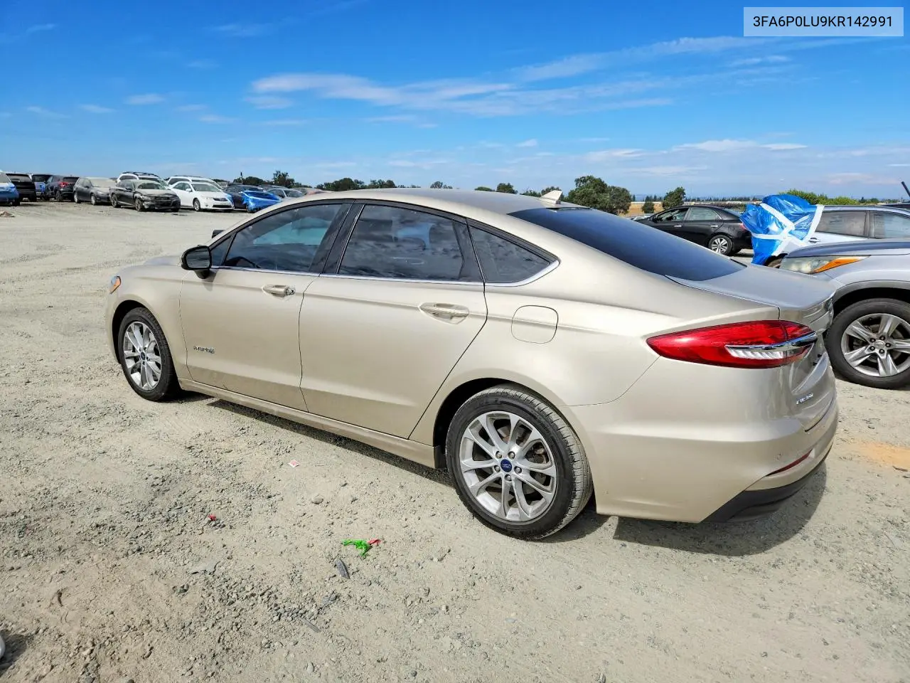 2019 Ford Fusion Se VIN: 3FA6P0LU9KR142991 Lot: 61044576
