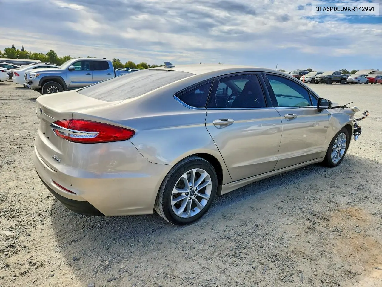 2019 Ford Fusion Se VIN: 3FA6P0LU9KR142991 Lot: 61044576