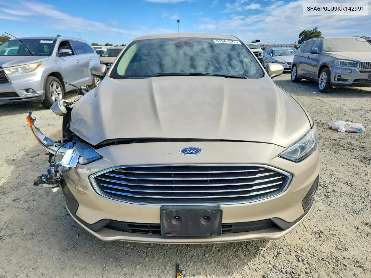 2019 Ford Fusion Se VIN: 3FA6P0LU9KR142991 Lot: 61044576