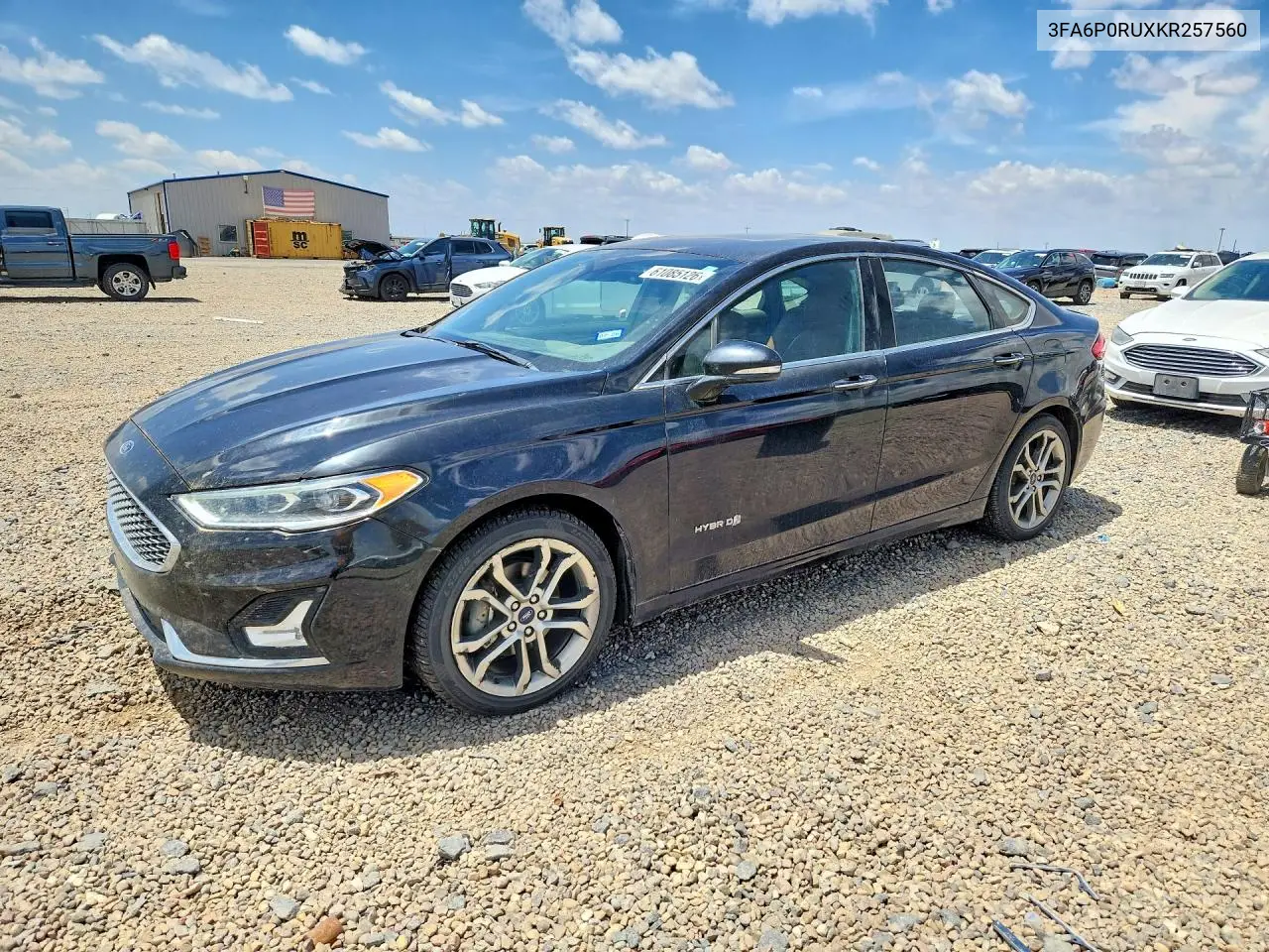 2019 Ford Fusion Titanium VIN: 3FA6P0RUXKR257560 Lot: 61085126
