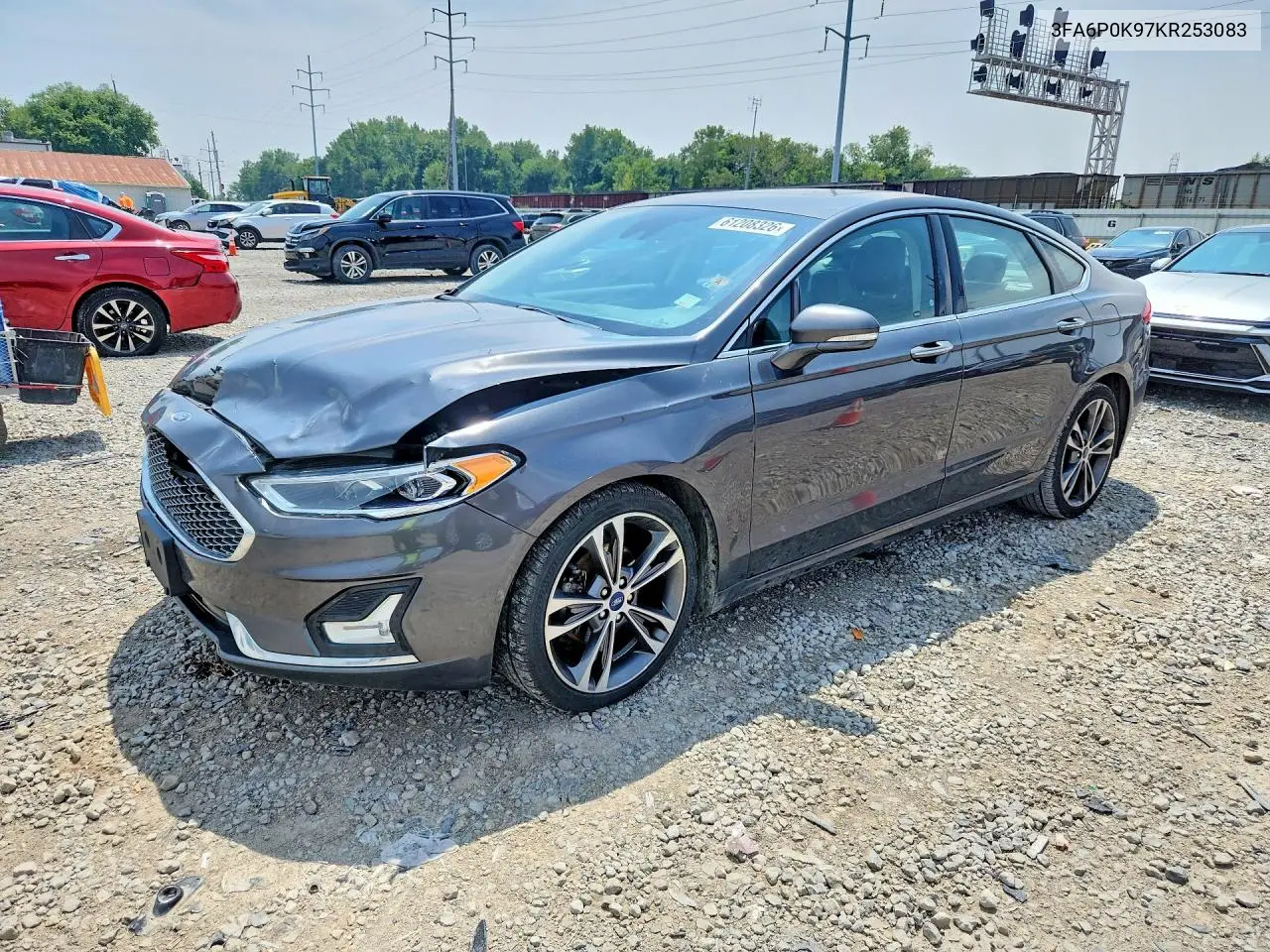 2019 Ford Fusion Titanium VIN: 3FA6P0K97KR253083 Lot: 61208326