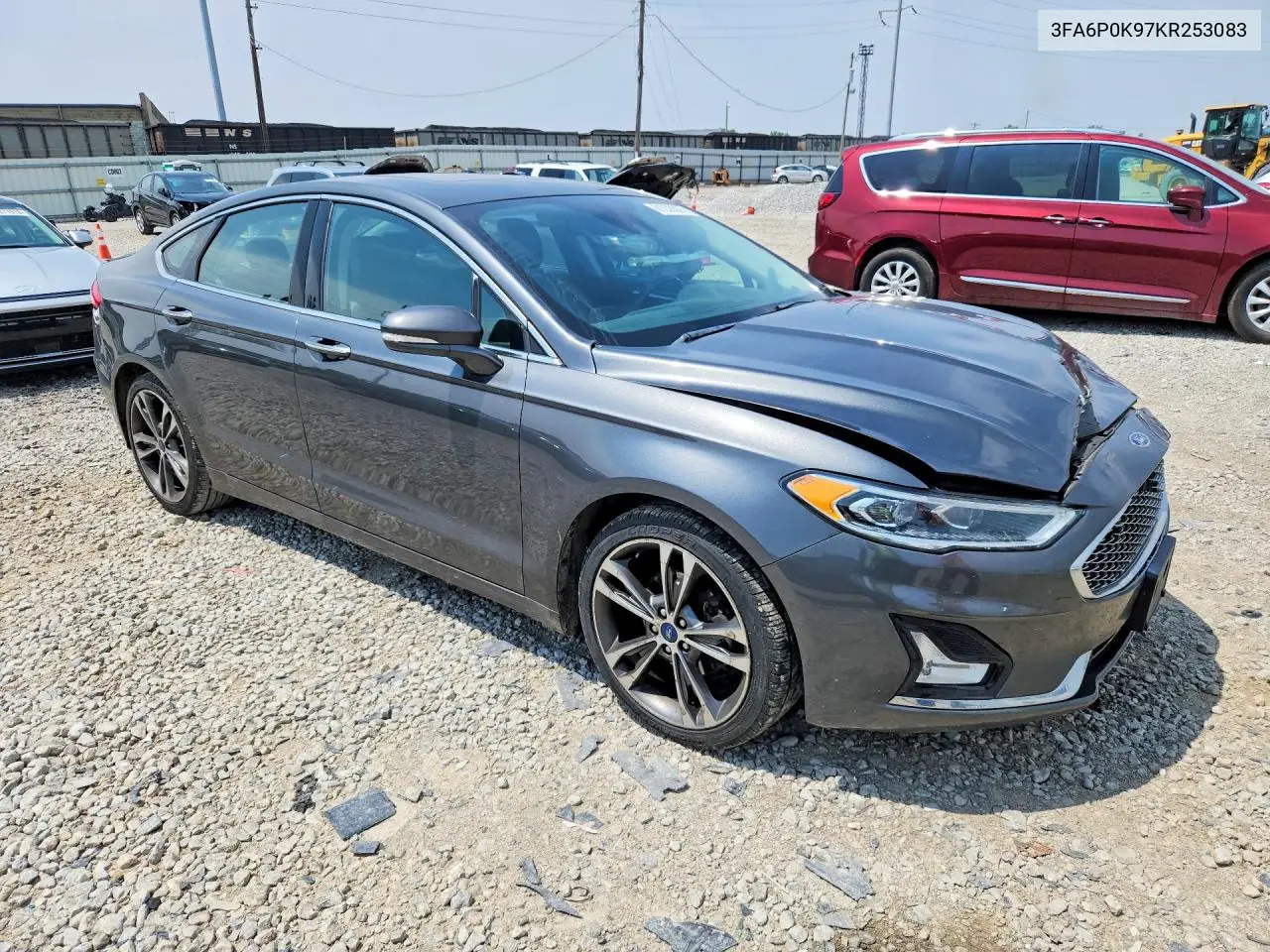 2019 Ford Fusion Titanium VIN: 3FA6P0K97KR253083 Lot: 61208326