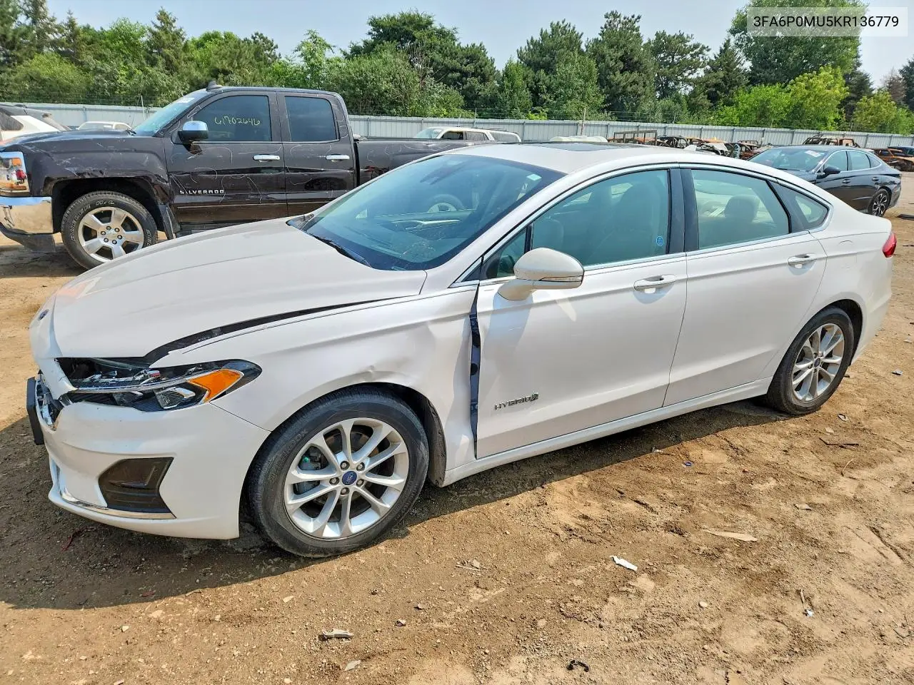 2019 Ford Fusion Sel VIN: 3FA6P0MU5KR136779 Lot: 61813686