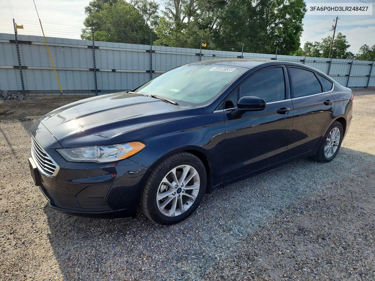 2020 Ford Fusion Se VIN: 3FA6P0HD3LR248427 Lot: 54999136