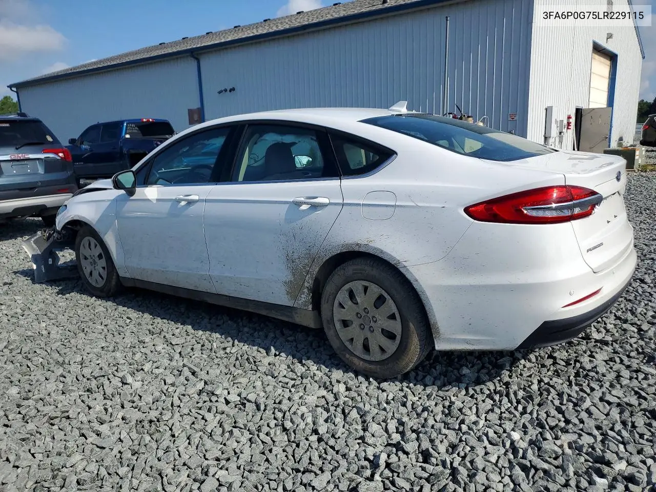 2020 Ford Fusion S VIN: 3FA6P0G75LR229115 Lot: 60363306