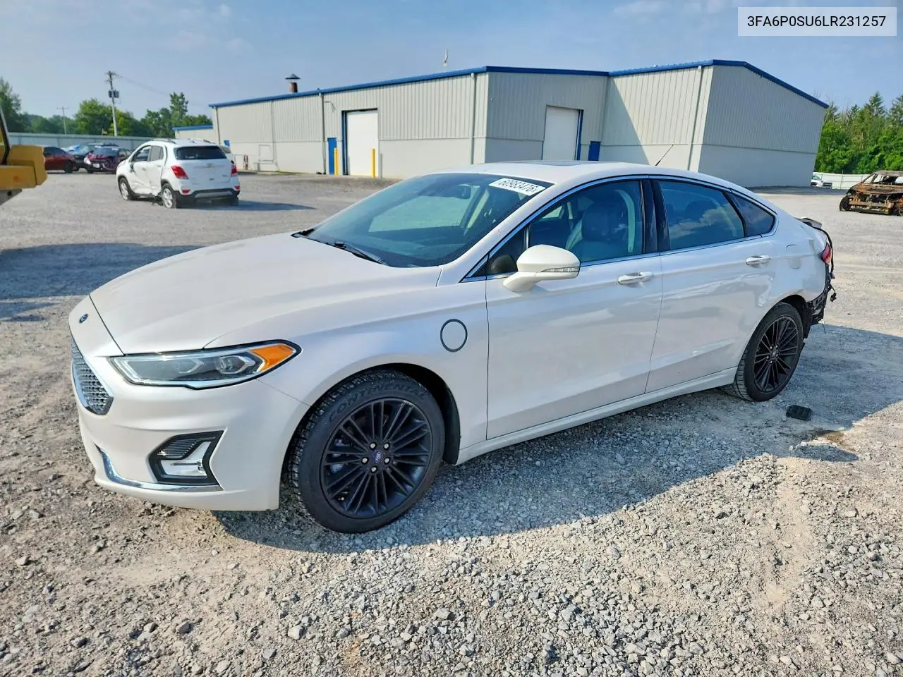 2020 Ford Fusion Titanium VIN: 3FA6P0SU6LR231257 Lot: 60983476
